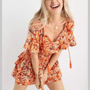 NEW Aerie Smocked Waist Mini Sundress L